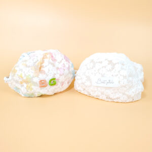 Recycled Organza White Small cute zipper multicolor Transparent mesh lace makeup bag flower cosmetic bag custom logo embroidery