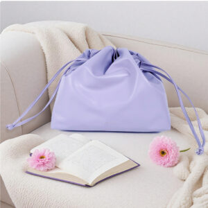 Travel Toiletry Accessories Pouch Bag Candy Color Customize LOGO Large size soft PU Drawstring Bag Cosmetic Bag makeup bag