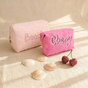 New Pattern Jacquard Towel Eco Friendly Beauty Cosmetics Storage Cosmetic Bag Terry Cloth Towel Makeup Bag Clutch For Women