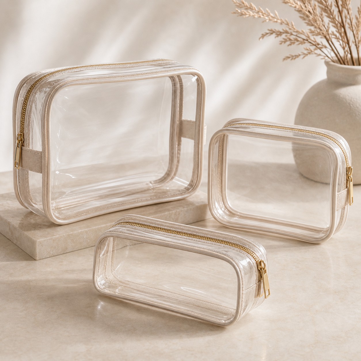 Clear PVC cosmetic bags