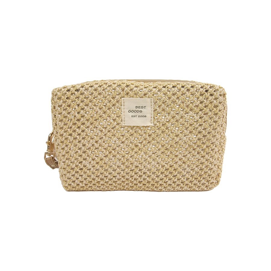 Raffia cosmetic pouch reference