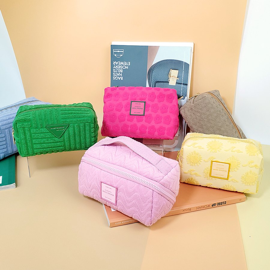 Multi-color terry cosmetic bag seasonal range