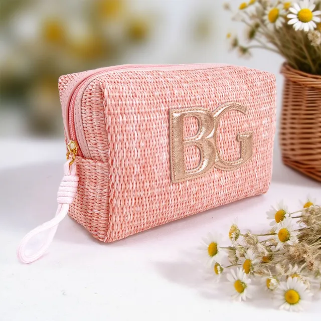 BG-2461 straw raffia cosmetic bag