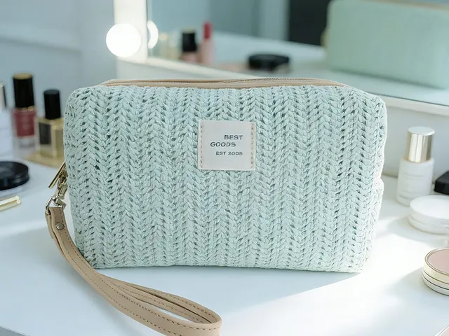 BG-2603 straw raffia cosmetic bag